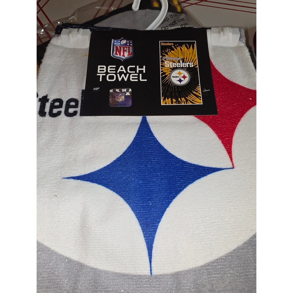 2 NFL Pittsburgh Steelers Beach Towel 30x60  Northwest Group Logo Cotton Blend
